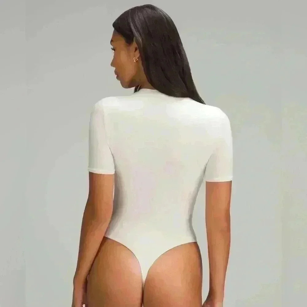 Lululemon Wundermost Ultra-Soft Nulu  Short-Sleeve Crew Thong Bodysuit - Picture 2 of 7